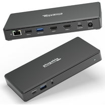 Plugable USB C Docking Station Dual Monitor 2 HDMI Ports, Power Delivery Dock, Dual 4K Monitor (ud-msth2)