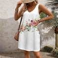 thumbnail image 4 of Pisexur Robe d'Été pour Femme, Plage, Décontractée, Sans Manches, Midi, Imprimé Floral, Débardeur, Ample, Robe Soleil avec Poche, P-2TG, 4 of 6