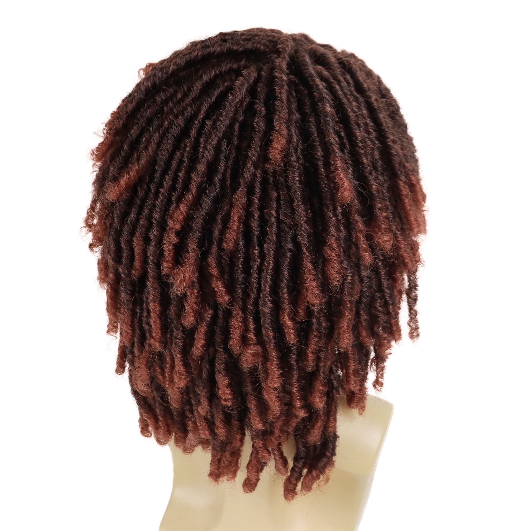 Short  Faux Locs Braided Wig for Man Black ColorTwist Hair Dreadlocks Wig Natural Synthetic Hair Wig with Bangs