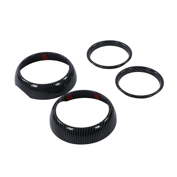 Embellecedor de ventilación de aire acondicionado, 4 piezas, estilo fibra de carbono, cubierta de salida de aire, anillo de ventilación de aire acondicionado, diseño de precisión