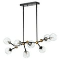 thumbnail image 5 of Enzo Matte Black+Gold 8-Light Metal Abstract Chandelier w/ Clear Glass Globe Shades, 5 of 6