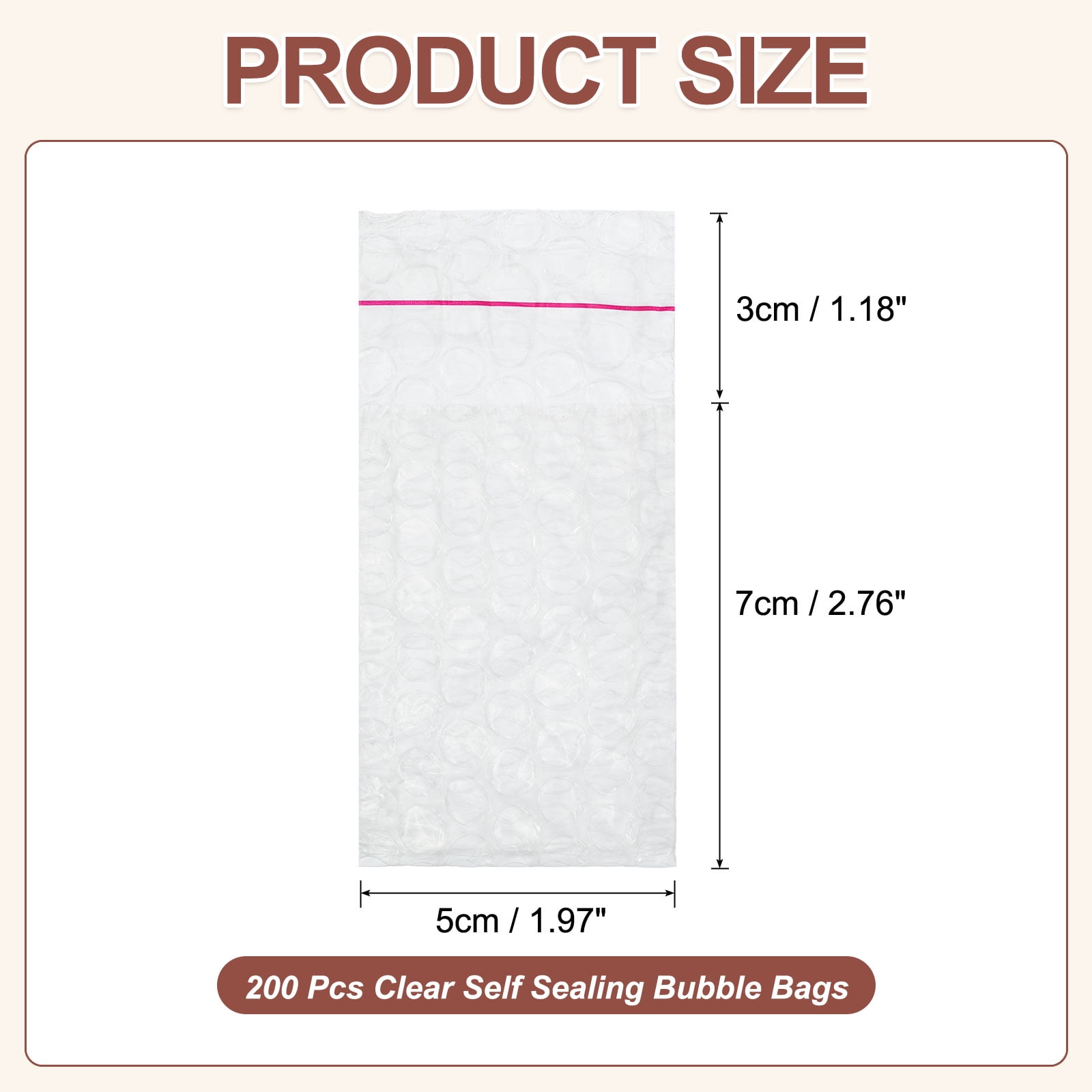 Uxcell Clear Self Sealing Bubble Bags, (2x2.8 Inch) (200 Pcs), Lightweight Economic Bubble Wrapping Pouches Double Walled Pouches Cushioning, Suit for - Mailing Shipping/Packaging/Storage