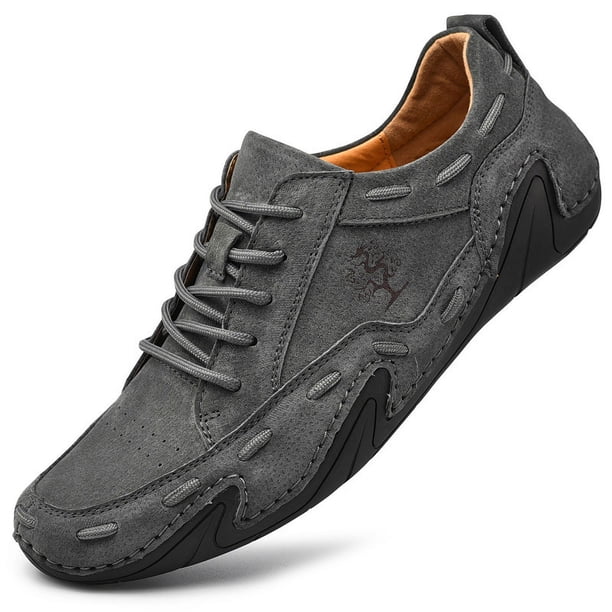 Zapatos de hombre de gran tamaño, de caña baja, cosidos a mano, zapatos casuales de moda que combinan con todo para hombre