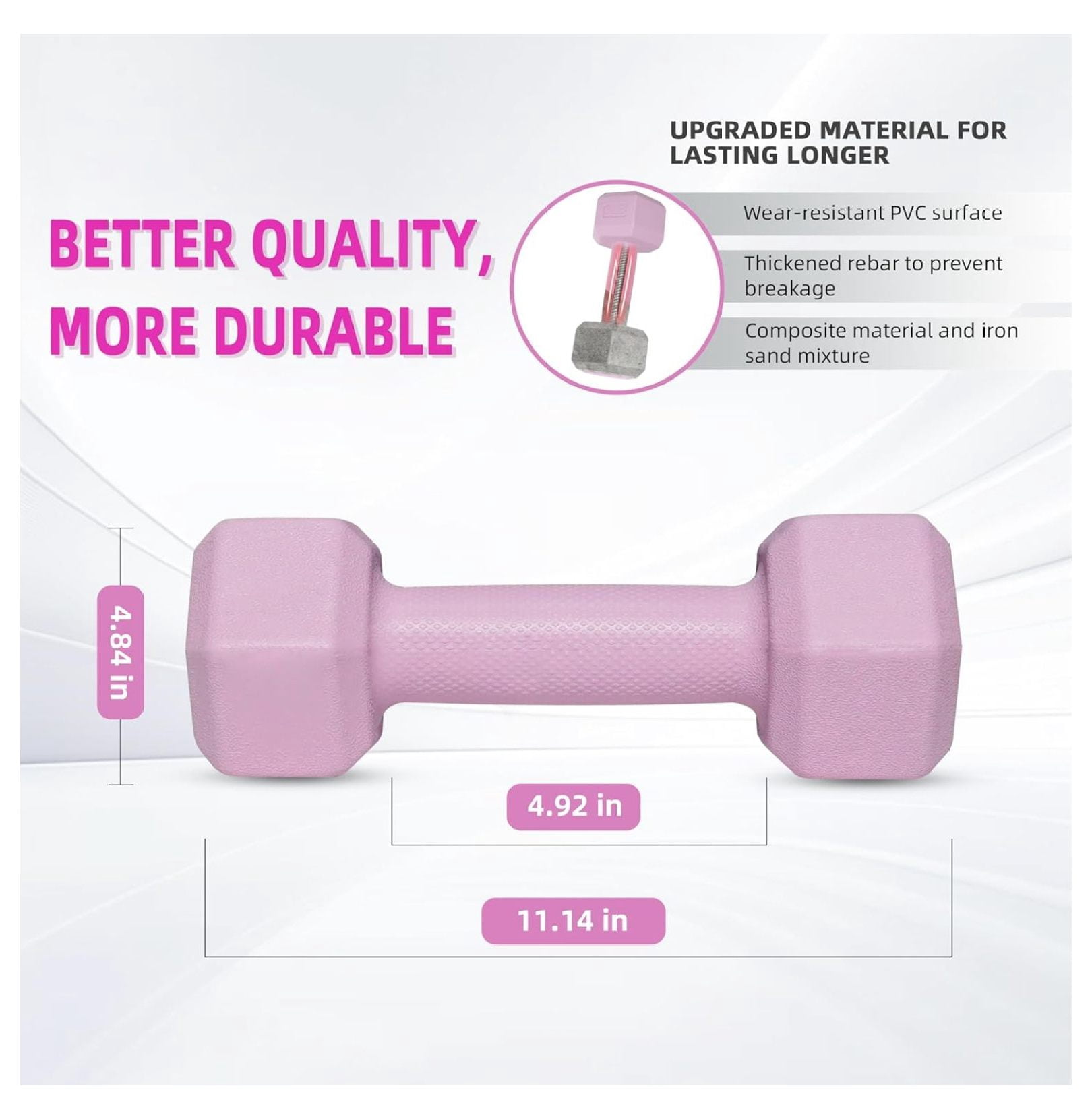 Dumbbell Hand Weight Sets 5/10/15/20/25/36lbs - 5 Colors - Exercise & Fitness Free Weights for Women & Men Home Gym Equipment Workouts Strength Training