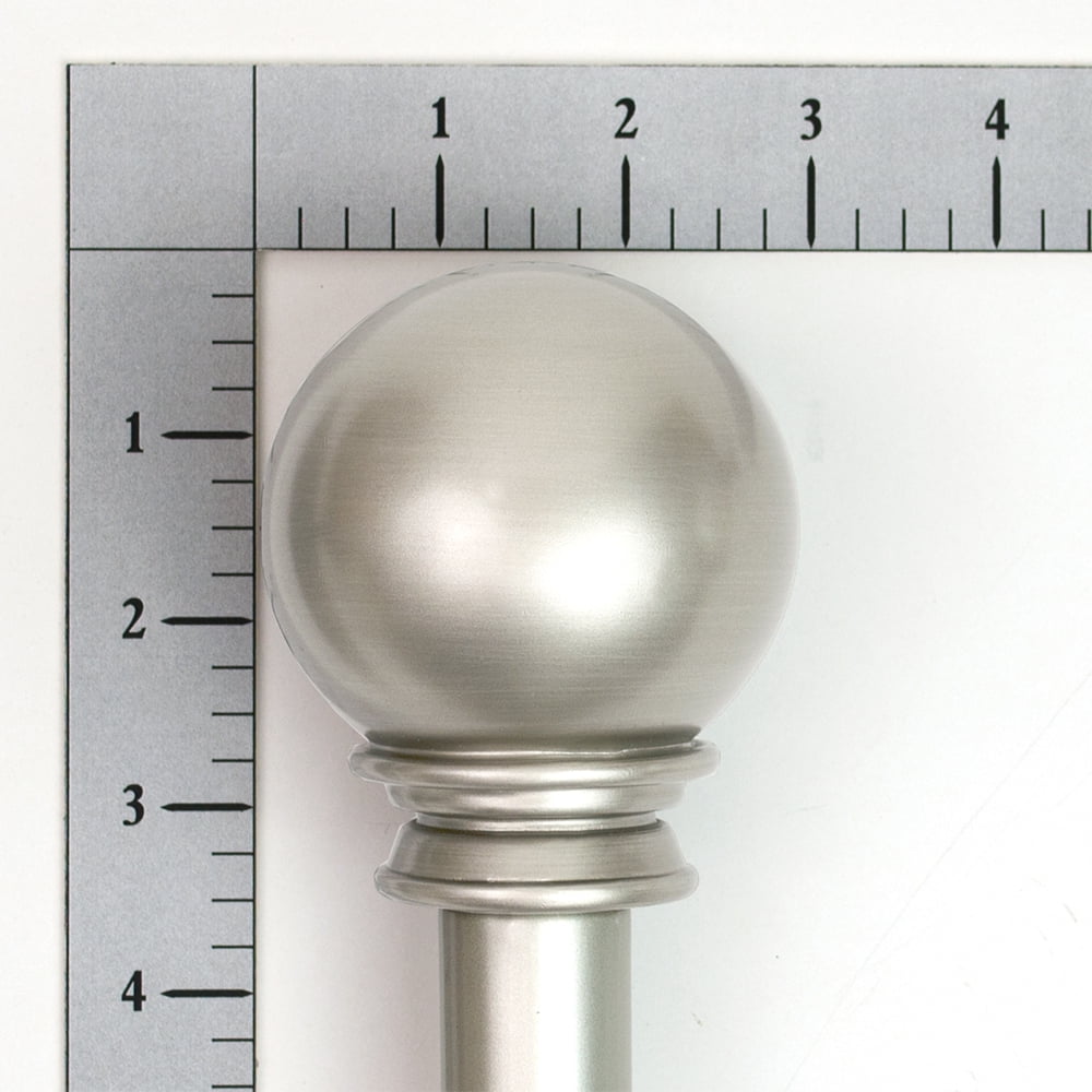 Lumino 1" and 5/8" Nickel Classic Ball Adjustable Double Curtain Rod Set, 42"-120"