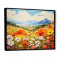 thumbnail image 2 of Designart "Enchanting Mountain Wildflowers I" Wildflowers Floater Framed Wall Art Living Room, 2 of 5