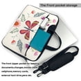 thumbnail image 3 of YFYANG 14 inch Universal Laptop Bag Oxford Cloth Laptop Sleeve, Multi-functional Spring Butterfly Flower Doodle Notebook Computer Messenger Bag Handbag, 3 of 8