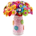 thumbnail image 1 of Flower Craft Kit for Kids DIY Vase Art with Buttons and Flowers Plastic Material, 1 of 1