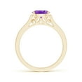 thumbnail image 2 of ANGARA Natural 0.7 Ct. Amethyst with Diamond Side Stones Ring in 14K Yellow Gold for Women (Ring Size: 3.5), 2 of 9