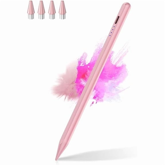 can Active Stylus Pen for Touchscreen, Universal Tablet Pencil for Apple iPad/iPhone/Samsung/Huawei/Xiaomi/Android and More Devices, Rechargeable Digital Pens with Magnetic Function - Pink