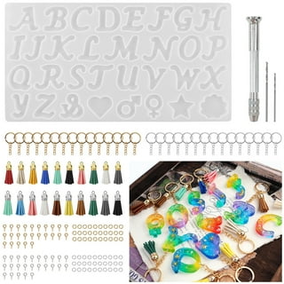 TSV 70pcs Alphabet Resin Silicone Molds Set, Backward Letter Number Keychain  Craft Casting Molds, DIY Jewelry Epoxy Molds Kit, Letter Resin Molds, Screw  Eye Pins, Silver Key Rings, Shining Paillette 