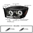 thumbnail image 3 of Spec-D Tuning Halo Black Projector Headlights Compatible with 2006-2008 Dodge Ram 1500, 2006-2009 Dodge Ram 2500/3500, Left + Right Pair Headlamps Assembly, 3 of 5