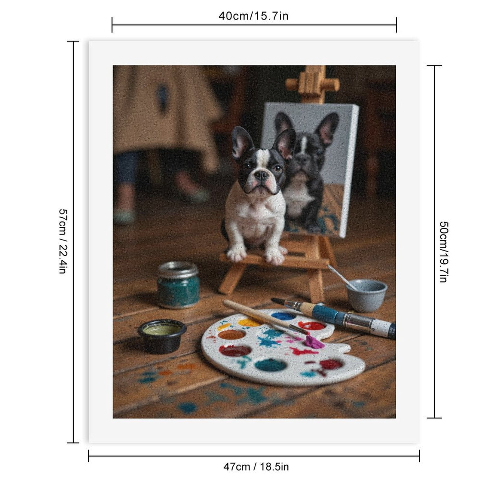 Paint By Numbers Kit for Adults Beginner - DIY Puppy Painting Art Studio Scene Canvas Painting Kits for Adults, Frameless Paint By Number for Adults for Home Wall Decor 16x20 Inch