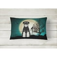 thumbnail image 2 of Carolines Treasures BB2223PW1216 Halloween Scary Standard Schnauzer Salt and Pepper Canvas Fabric Decorative Pillow, 12H, 2 of 3