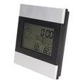 thumbnail image 2 of Reloj meteorológico digital con pantalla de temperatura y humedad, carcasa de aluminio, despertador digital para uso de escritorio y para colgar en la pared., 2 of 14
