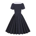 thumbnail image 4 of Vintage Polka Dot Dress for Women Sexy Tie Front Short Sleeve Cocktail Retro Swing Dresses Formal Evening Party Dress, 4 of 4