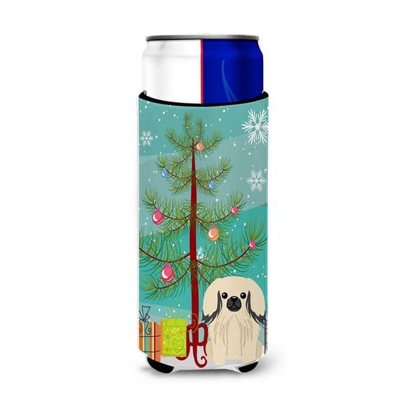 Merry Christmas Tree Pekingnese Cream Michelob Ultra Hugger for Slim Cans