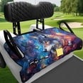 thumbnail image 4 of chaqlin Golf Cart Seat Cover Blanket 4 Pockets Terry Cloth, Compatible with Sports Universal Golf Cart Seat, for Club Car Yamaha, Colorful Wolf Pattern, 4 of 8