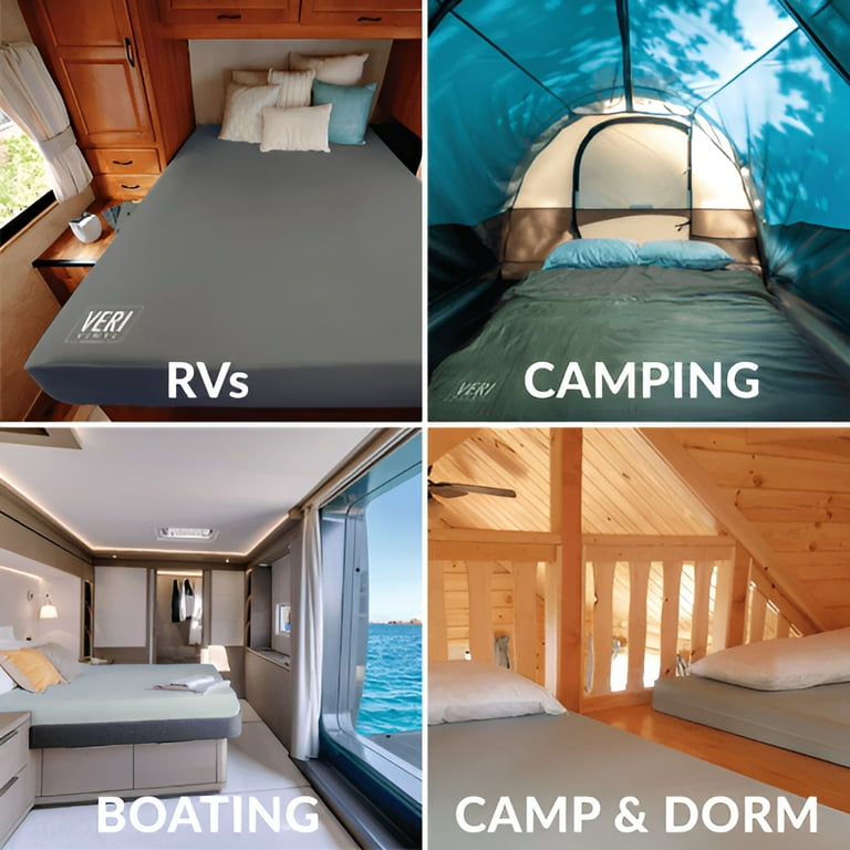 Veri Vinyl Premium Waterproof Bed Bug Resistant Mattress Twin 36 inch x 76 inch x 6 inch Double Sided Camp RV Outdoor Dorm Size 36 x 76 x 6
