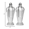 thumbnail image 2 of Mouth Blown Crystal Silver Pair of Salt & Pepper Shakers, 2 of 5