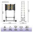 thumbnail image 2 of Escalera Telescopica 3.8 Metros Retractil Facil De Guardar Xtellar Plateado, 2 of 3