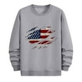 thumbnail image 4 of Wyobmus Mens Graphic Sweatshirt Usa.Flag Sweatshirt Casual Long Sleeve Round Neck Base Hoodless Sweatshirt Gray, 4 of 5