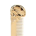 thumbnail image 3 of Beard Comb Home Salon Stainless Steel Men Mustache Hair Comb with Skull Shaped Handle Styling Tool Gold, 3 of 4