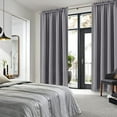 thumbnail image 4 of DWCN Grey Blackout Curtains for Bedroom, Thermal Insulated Energy Saving Room Darkening Curtains for Living Room (W60 x L84 inch, Set of 2 Panels, Top of Rod Pocket), 4 of 5