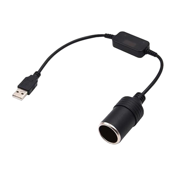 Cable convertidor USB A macho a toma de encendedor de coche de 12 V hembra, máx. 12 metros