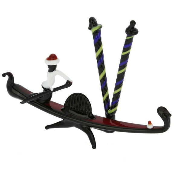 GlassOfVenice Murano Glass Venetian Gondola with Gondolier