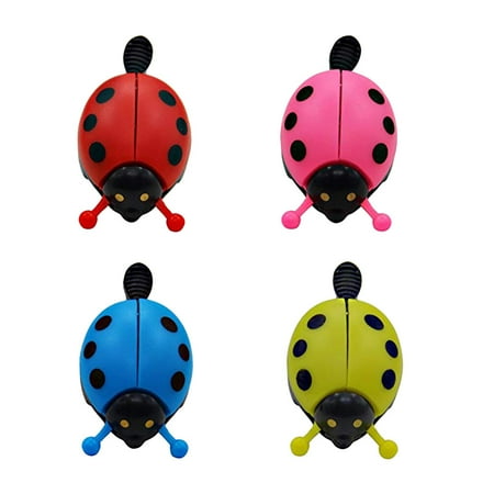 

NUOLUX 4pcs Ladybird Lady Bug Bells Kids Bike Bell Ring Ringer Accessories (Red Yellow Pink Blue)