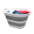 thumbnail image 6 of SAMMART Set of 2 Collapsible Plastic Laundry Basket - Oval Tub / Basket - Foldable Storage Container / Organizer - Portable Washing Tub - Space Saving Laundry Hamper, 6 of 6