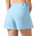 thumbnail image 3 of Akafmk Women's Solid Color Summer Casual Shorts Zipper Button Closure Double Side Pockets Elastic Waist Comfortable Daily Wear Shorts Pants S, 3 of 4