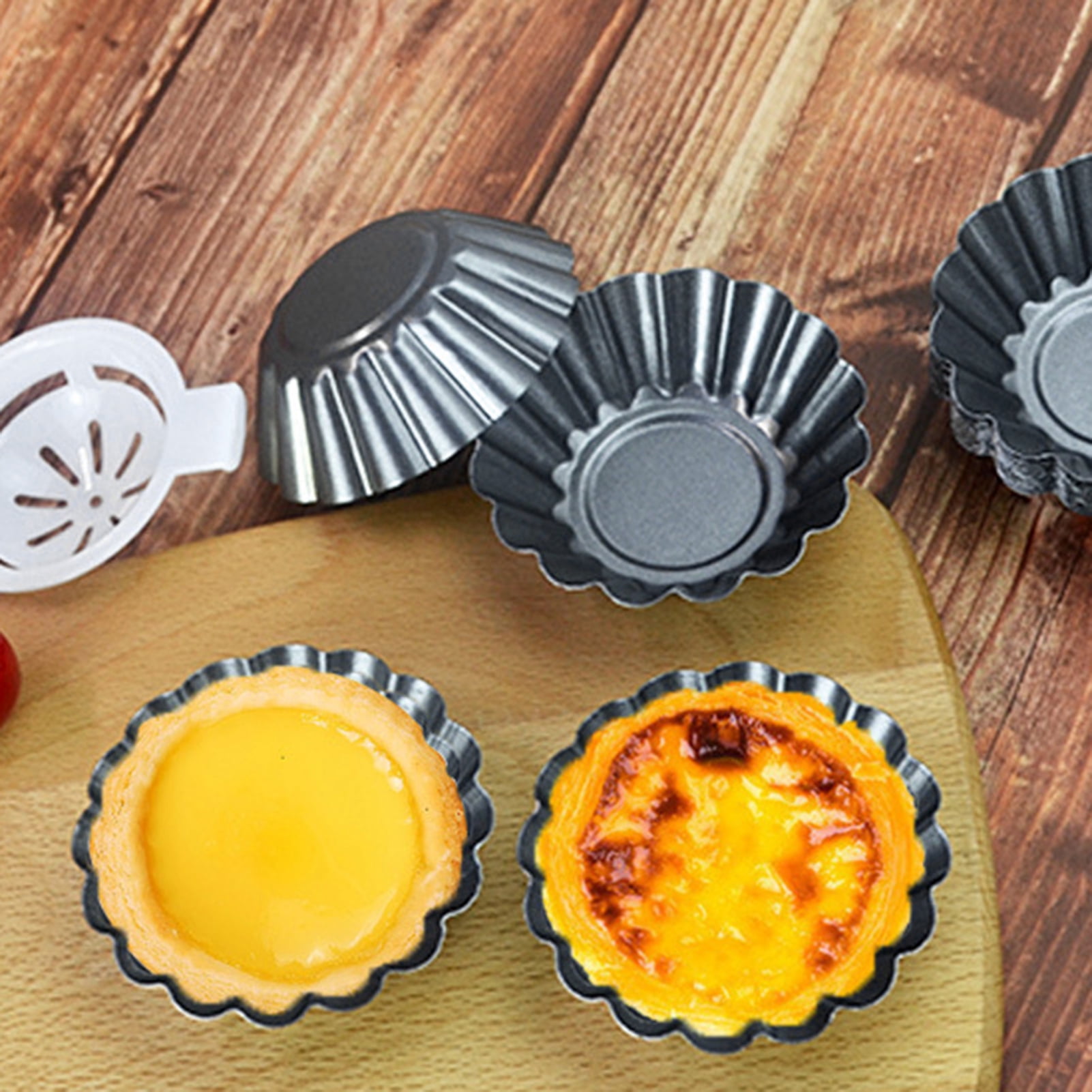 Dream Lifestyle Egg Tart Molds, Chrysanthemum Style Carbon Steel Cake