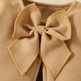 thumbnail image 6 of Fesfesfes Girls Clothes Set Long Sleeve Jacket with Hat and Tops Winter Outfit Solid Color Bow Detail Thickened Warm for Cold Weather Casual Daily Wear Holiday Birthday Party(Beige,12-18 Months), 6 of 7