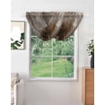 thumbnail image 2 of Waterfall Valances for Windows, Brown Kitchen Sheer Valance Curtains, Retro Oil Painting Modern Abstract Art Aesthetics Rod Pocket Elegant Swag Valances for Living Room Bedroom, 47.2"x38.5", 2 Panel, 2 of 8