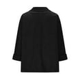 thumbnail image 3 of Fmbrln Womens 3/4 Sleeve Corduroy Blazer Casual Office Business Work Tops Dressy Suit Jackets with Pockets Black M, 3 of 5