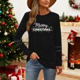 thumbnail image 4 of HOMBOM Womens Tops Long Sleeve Fashion Black Xmas Crewneck Reindeer Fall Blouse for Female Christmas, 4 of 9