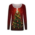 thumbnail image 5 of Women's Christmas Henley Shirts Long Sleeve Ribbed Knit Tops Slim Fitted Sweaters Button Up Crewneck Casual Tee Shirt, 5 of 6