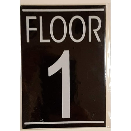 

FLOOR 1 SIGN (BLACK ALUMINUM 5.75X4)
