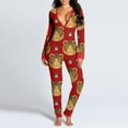 thumbnail image 3 of Utoimkio Button Down Onesie Pajamas for Women One Piece Long Sleeve Pajamas for Women Thermal Underwear Union Suit Sleepwear Jumpsuit S-XXXL, 3 of 6
