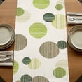thumbnail image 5 of Table Runners 90 Inches Long Dress Scarves, Abstract Geometric Farmhouse Coffee/Dining/Kitchen Table Runner for Living Room, Farmhouse Vintage Polka Dot Green 13x90 Inch, 5 of 9