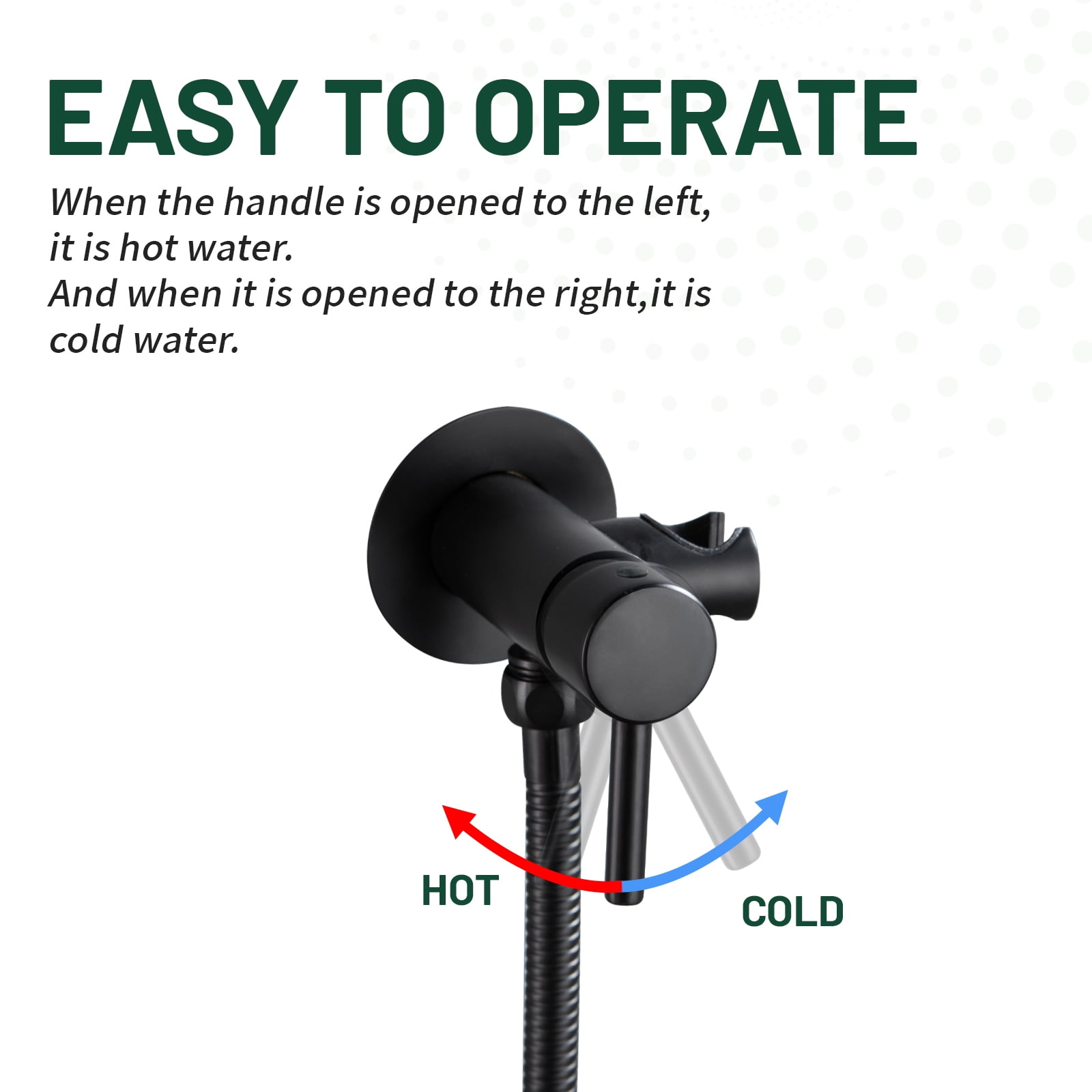 Cobbe Wall Mounted Adjustable Temperature  Handheld Bidet Sprayer for Toilet Bathroom Toilet Bidet Attachment for Wash Matte Black