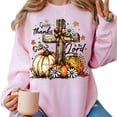 thumbnail image 5 of Give Thanks to the Lord Sweatshirt, Psalm 136:1 Christian Fall Pullover, Thanksgiving Pumpkin Cross Crewneck, Unisex Faith Gift, 5 of 7