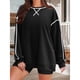 thumbnail image 4 of Sudaderas de Mujer de Larga, Cuello Redondo, Estilo Pullover, Ideales para Otoño e Invierno. con Cremallera Lateral, Perfectas para Salir. Negro L, 4 of 10