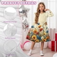 thumbnail image 5 of FKELYI Colorgul Flower Print Girls Crew Neck Dress A-Line Tiered Swing Dress Ruffle Long Sleeve Fall Sundress Midi Playwear for Party Birthday, 7-8 Y, 5 of 6