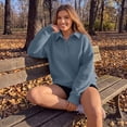 thumbnail image 3 of SUNBS Womens Sweatshirts Polo Collar Half-Button Oversized Long Sleeve Lounge Pullover Tops, 3 of 8