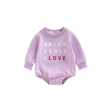 

Bagilaanoe Newborn Baby Girl Rompers Letters Print Long Sleeve Bodysuits 6M 12M 18M 24M Infant Casual One Piece Short Jumpsuit