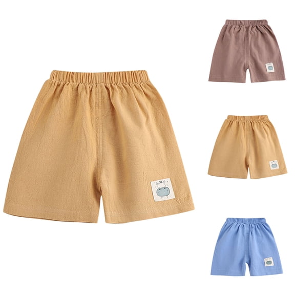 Swuxness Toddler Casual Wide Leg Short Pants, Kids Summer Sports Pant, Boys and Girls Print Elastic Waist Comfortable Lightweight Breathable Soft Loose Pants Blue, 3-4 Years
