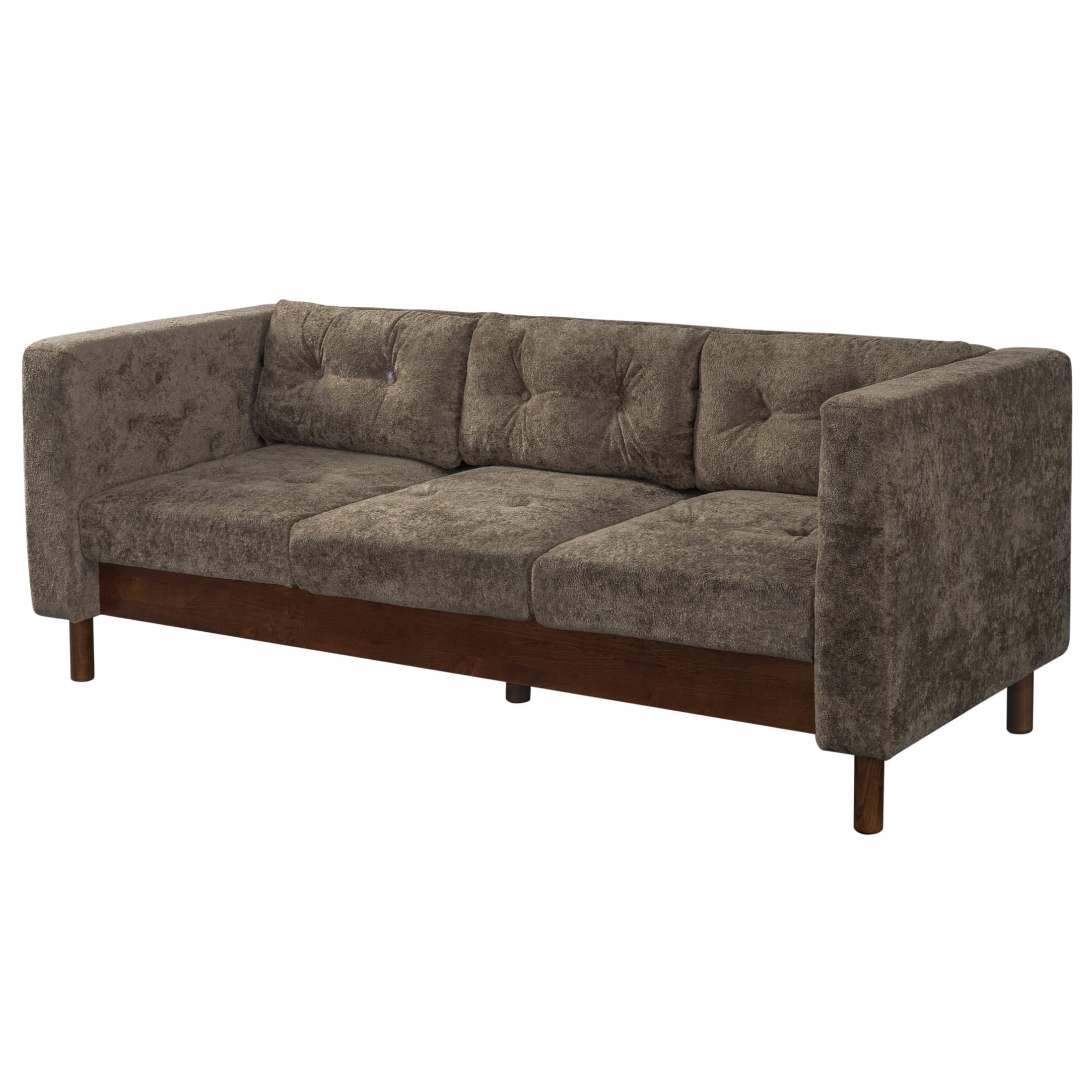 Christopher Knight Home 78" Modern Sofa with Chenille Upholstery, Tufted Pillow Back, 3 Seats, Brown